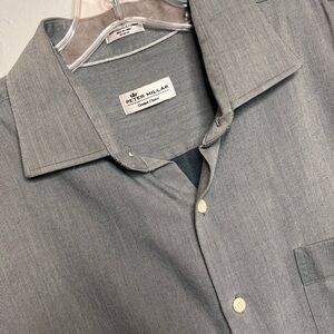 Peter Millar Crown Fleece Men’s XL Gray Long Sleeve Cotton Cashmere Button Shirt